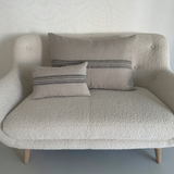 Linen cushion - Natural/black spripe (70x50cm)