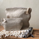 Linen toiletry bag / size 22x29x9cm