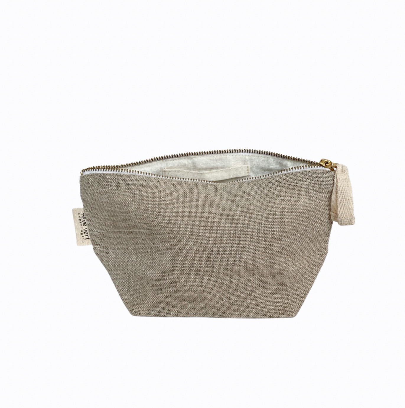 Kosmetiktasche aus Leinen Größe 13x22x8cm – rêve vert