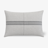 Linen cushion - Natural/black spripe (70x50cm)