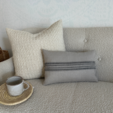 Small Linen cushion - Natural/black stripe (40x25cm)