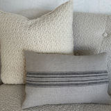 Small Linen cushion - Natural/black stripe (40x25cm)
