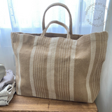 SPAR 50% - Jute taske (stor) - Natur/Off white (60x40x15cm)