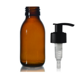 Amber glass bottle 100ml (travel size) - Lotion pump