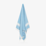 Fouta cotton towel - Medium blue Size 185x95cm prewashed