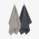 Linen tea towel - Grey & Natural stripe