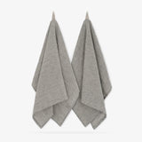 Linen tea towel - Grey & Natural stripe