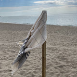 Hammam Handtuch - Off white/Black Größe 185x95cm vorgewaschen